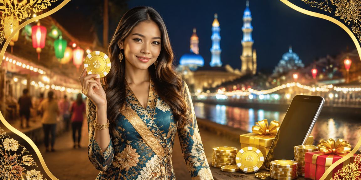 Pengguna Malaysia berkebaya batik dari Kota Bharu menggunakan aplikasi mudah alih dadu